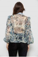Блуза женская с принтом шифоновая, цвет оливковый, 230R1503 - фото № 3