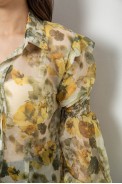 Блуза жіноча з принтом шифонова, колір жовтий, 230R1503 - фото № 4