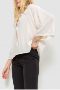 Блуза классическая однтонная, цвет молочный, 102R332-3 - фото № 2