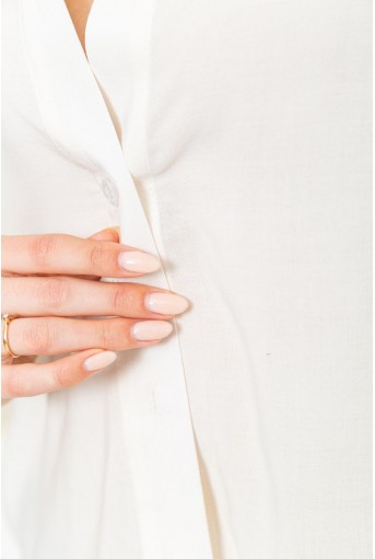Купить Блуза классическая однтонная, цвет молочный, 102R332-3 - Фото №5