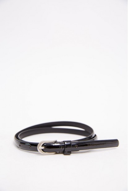 Женский ремень из эко-кожи черно-серебристого цвета 196R1510W69