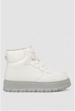 Ботинки женские зимние на меху, цвет бело-серый, 248RMB11