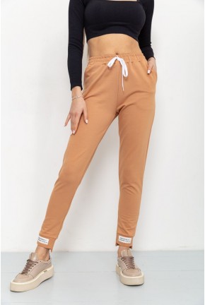 Спорт штани жіночі демісезонні, колір темно-бежевий, 226R025