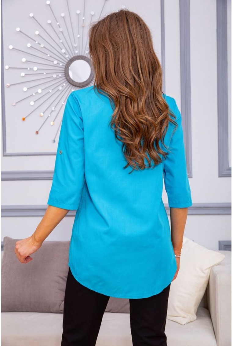 Купить Женская рубашка бирюзового цвета с вышивкой 172R201 - Фото №4