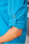 Женская рубашка бирюзового цвета с вышивкой 172R201 - фото № 4
