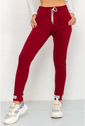 Спорт штани жіночі демісезонні, колір бордовий, 226R025