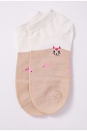 Жіночі короткі шкарпетки бежево-молочного кольору 151RBY-29