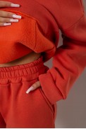Спортивний костюм жіночий на флісі  -уцінка, колір теракотовий, 238R5726-U-7 - фото № 4