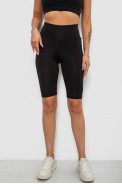 Велотреки жіночі однотонні, колір чорний, 214R922 оптом - фото № 0