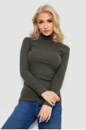 Гольф жіночий в рубчик, колір хакі, 238R505 оптом - фото № 0
