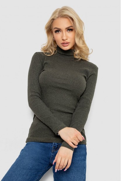 Гольф жіночий в рубчик, колір хакі, 238R505