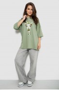 Футболка жіноча з принтом, колір оливковий, 244R2012 - фото № 1