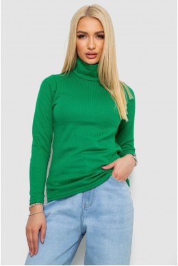 Гольф женский на флисе в рубчик  -уценка, цвет зеленый, 238R329-U-1