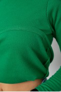 Гольф женский на флисе в рубчик  -уценка, цвет зеленый, 238R329-U-1 - фото № 5