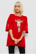 Футболка жіноча з принтом, колір червоний, 244R2012 - фото № 0