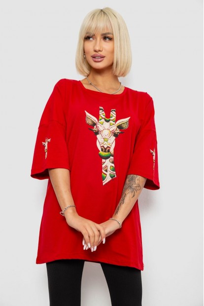 Футболка жіноча з принтом, колір червоний, 244R2012