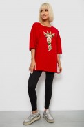 Футболка жіноча з принтом, колір червоний, 244R2012 - фото № 1