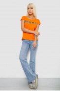 Футболка женская с принтом, цвет оранжевый, 244R2038 - фото № 1