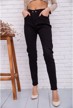 Женские стрейчевые джинсы, американки, черного цвета, 131R2023
