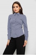 Рубашка классическая с принтом, цвет сине-белый, 230R305 - фото № 2