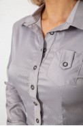 Сорочка класична в смужку, колір сірий, 230R644 оптом - фото № 4