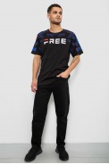 Футболка мужская с принтом, цвет черный, 244R6738B - фото № 1