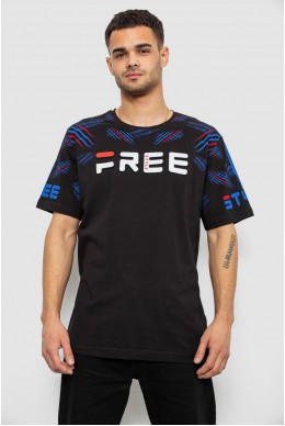 Футболка мужская с принтом, цвет черный, 244R6738B