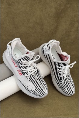 Кросівки жіночі  текстиль, колір чорно-білий, 243R350