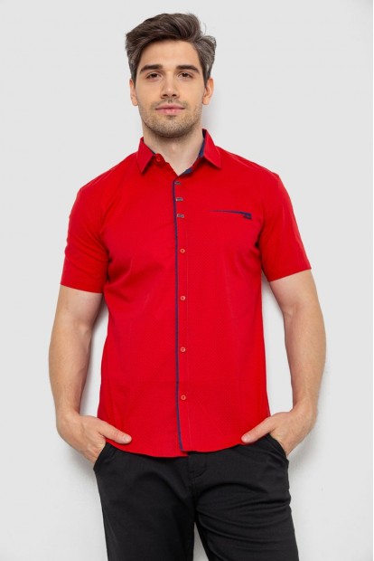 Мужская рубашка с принтом, цвет красный, 186R7016