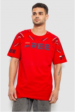 Футболка чоловіча з принтом, колір червоний, 244R6738B