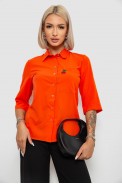 Блуза класична з принтом, колір помаранчевий, 230R191 оптом - фото № 0