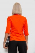 Блуза класична з принтом, колір помаранчевий, 230R191 оптом - фото № 3