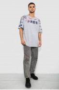 Футболка чоловіча з принтом, колір сірий, 244R6738B оптом - фото № 1