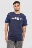 Футболка мужская с принтом, цвет синий, 244R6738B - фото № 0
