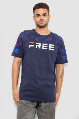Футболка чоловіча з принтом, колір синій, 244R6738B