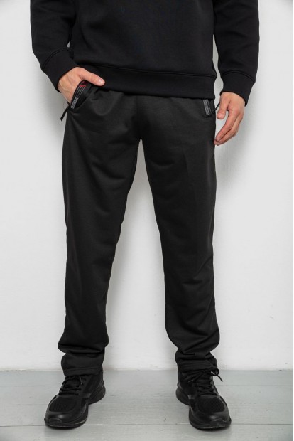 Спортивные штаны мужские однотонные, цвет черный, 244R41668