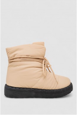 Дутики женские зимние на меху, цвет бежево-черный, 248RFM600