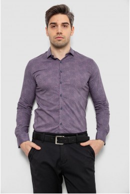 Рубашка мужская с принтом, цвет сливовый, 186R2068