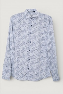 Рубашка мужская с принтом, цвет серый, 186R2068