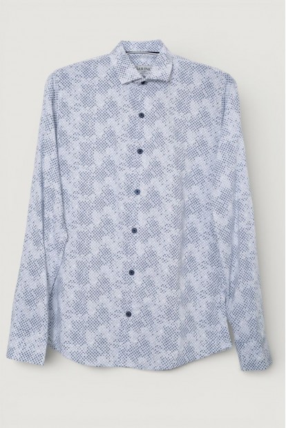 Рубашка мужская с принтом, цвет серый, 186R2068