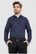 Рубашка мужская с принтом, цвет синий, 186R2068 - фото № 0