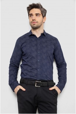 Рубашка мужская с принтом, цвет синий, 186R2068