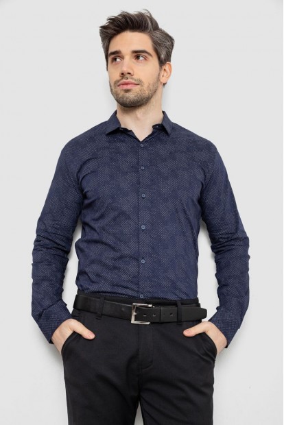 Рубашка мужская с принтом, цвет синий, 186R2068