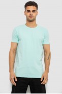 Футболка чоловіча однотонна базова, колір м'ятний, 244R2408 - фото № 0