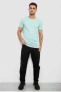 Футболка чоловіча однотонна базова, колір м'ятний, 244R2408 - фото № 1