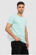 Футболка чоловіча однотонна базова, колір м'ятний, 244R2408 - фото № 2