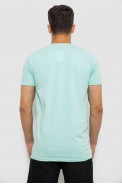 Футболка чоловіча однотонна базова, колір м'ятний, 244R2408 - фото № 3