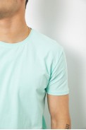 Футболка чоловіча однотонна базова, колір м'ятний, 244R2408 - фото № 4