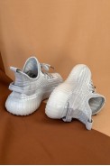 Кроссовки женские текстиль 243R779, цвет Бело-серый оптом - фото № 3