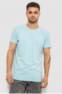 Футболка мужская однотонная базовая, цвет голубой, 244R2408 - фото № 0